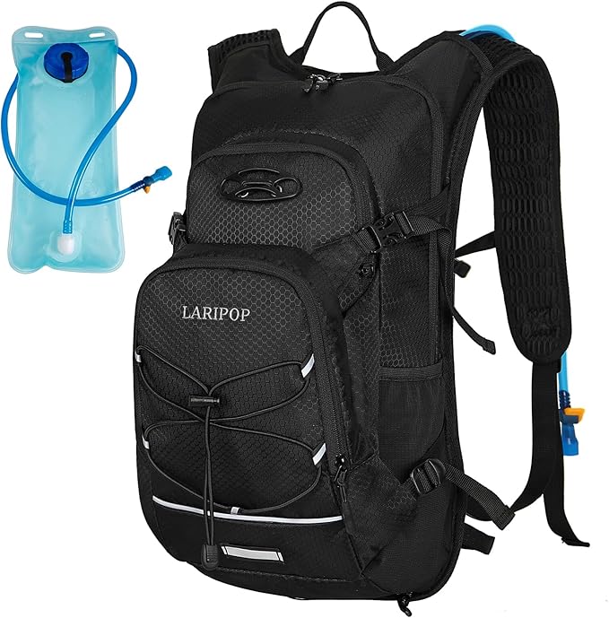 LARIPOP Hydration Backpack, 18L Hiking Backpack with 2L Water Bladder, Lightweight Water Pack for Cycling, Hiking, Biking