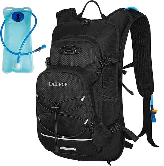 LARIPOP Hydration Backpack, 18L Hiking Backpack with 2L Water Bladder, Lightweight Water Pack for Cycling, Hiking, Biking