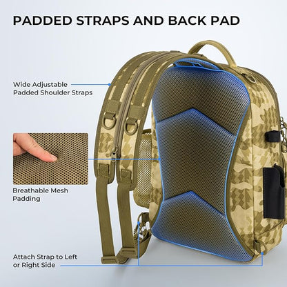 KastKing BaitSpace Fishing Sling Bag, Fishing Backpack with Rod & Beverage Holder, Tackle Bag for Fishing Gear