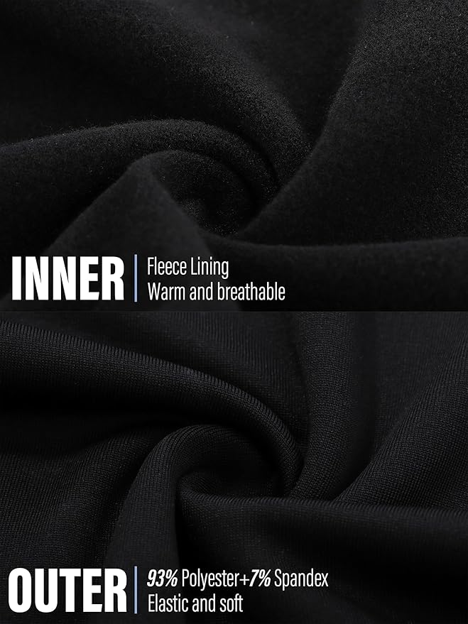 URATOT Men's Thermal Underwear Bottom Fleece Long Johns for Men Soft Warm Base Layer Thermal Pants for Cold Weather