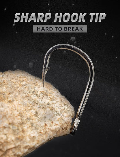 BLUEWING Stainless Steel Live Bait Hooks 10pcs/20pcs Ultra Sharp & Durable for Saltwater & Freshwater Fishing