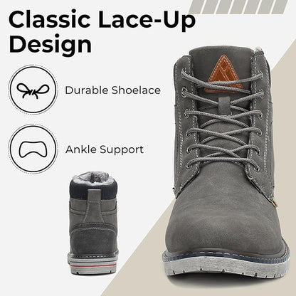 Mishansha Men's Waterproof Snow Boots, Insulated Warm Lined Winter Boot for Cold Weather, Non-Slip Outdoor Trekking Hiking Shoes Size 4-13.5