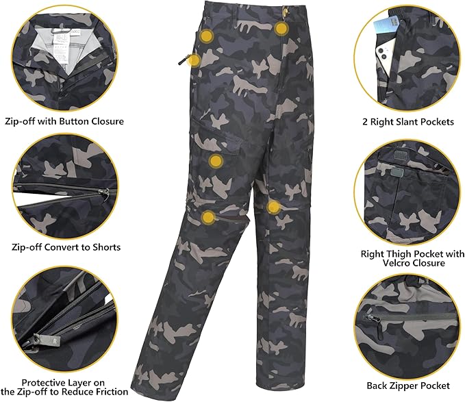 Little Donkey Andy Men's Outdoor Sports Two Section Trousers Mountaineering Hiking Hiking