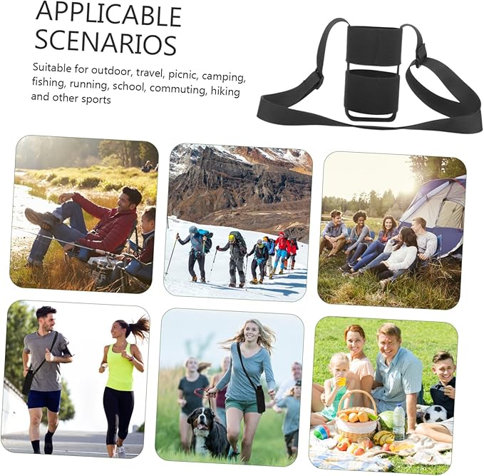 KESYOO Adjustable Water Bottle Carrier Strap with Elastic Shoulder Sling for Hiking Walking Biking Portable Protective Sleeve Compatible Bottles