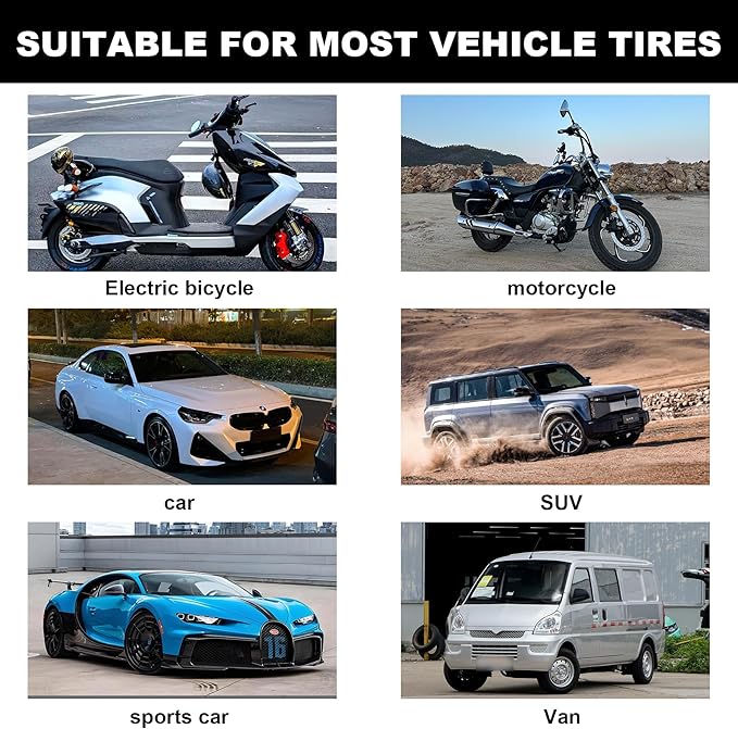 Richcat Tubeless Tire Puncture Repair Kit with Mushroom Plug, Repairs punctures and Flat Tires for Motorcycles, Cars, Trucks, ATVs and Tractors