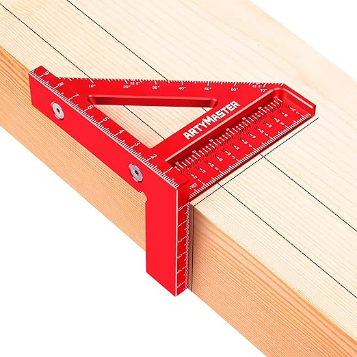 Mini 3D Multi-Angle Measuring Square Ruler, WT102C High Precision Hole Scribing Woodworking Tools, 0-90° Aluminum Alloy Carpenter Square Metric Wood Working Tools