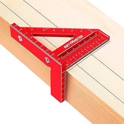 Mini 3D Multi-Angle Measuring Square Ruler, WT102C High Precision Hole Scribing Woodworking Tools, 0-90° Aluminum Alloy Carpenter Square Metric Wood Working Tools
