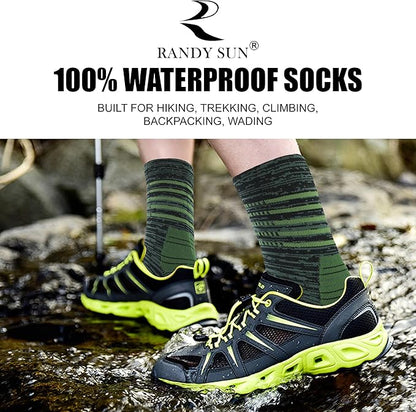 RANDY SUN Waterproof Socks, Unisex Hiking Wading Trail Running Kayaking Crew Socks