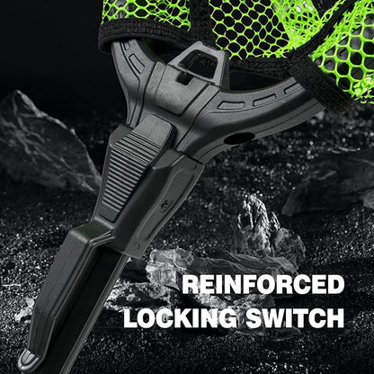 Black Paw Floating Fishing Net Foldable Telescopic Fish Landing Net with Built in Length Scale Rubber Coated for Kayak, Fly, Trout