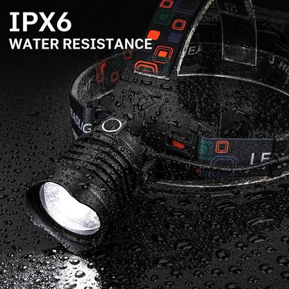 azamine Rechargeable Headlamp Super Bright 99000 Lumens, LED Head Lamp with 3 Modes, 90° Adjustable Head Lights for Forehead, IPX6 Waterproof HeadLamps for Adults Camping Hunting Hiking