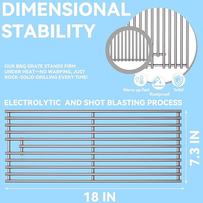 4 Pack Heavy Duty 5/16" Rod BBQ Grill Grates Replacement Parts for Blaze Grill 3, 4, 5 Burner Blaze Grill Models,Fits For RCS Summerset Sizzler（High Process Electrolysis and Shot Blasting）