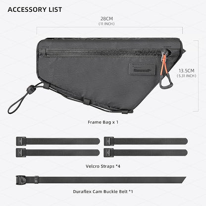 Rhinowalk Bicycle Front Frame Bag Waterproof Bicycle Bag 1.7L Cycling Accessories Nylon Pack Pouch for MTB Road Bike Cycling Commuting and Outdoor Adventures