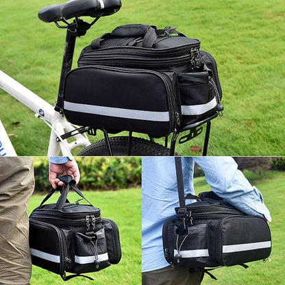 YAPJEB Bike Bags for Bicycle Rear Rack, Trunk Pannier Saddle Seat Bag Carrier for Commuter Cycling Travel(Black)