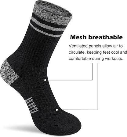 Gonii Women Athletic Crew Socks 5-6 Pairs - Comfort & Cushioned for Running, Hiking, Sports Arch Compression Socks