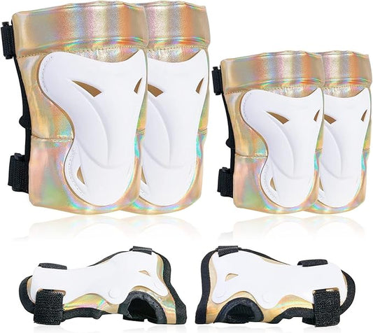 Bienbee Knee Pads for Men, Knee Pads Wrist Guard Knee and Elbow Pads Adult Protective Gear Set for Skateboard, Roller Skating, for Women Men Youth Adult Kids