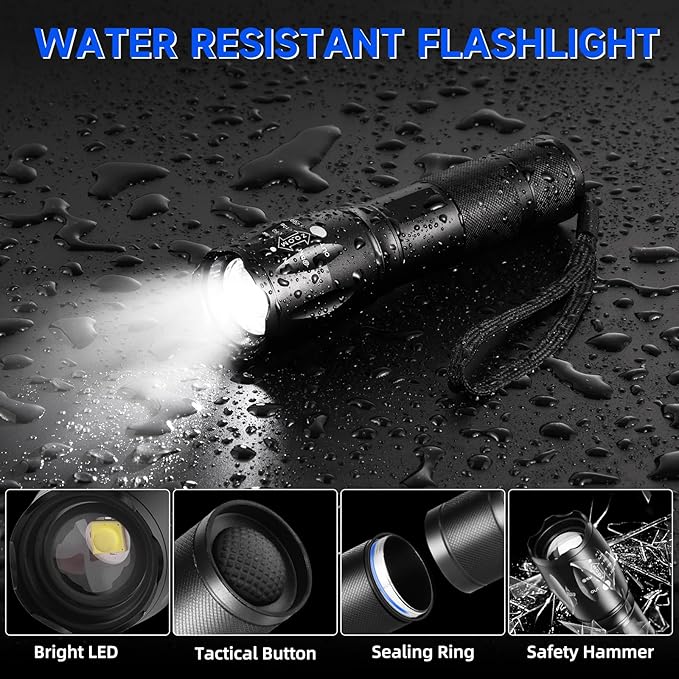 8 Pack Small Flashlight Powerful, 5 Modes Bright LED Flashlights High Lumens, Mini Flashlights for Home, Flash light for Emergency, Adjustable Pocket Tactical Flashlight Camping, Outdoor Torch Lights