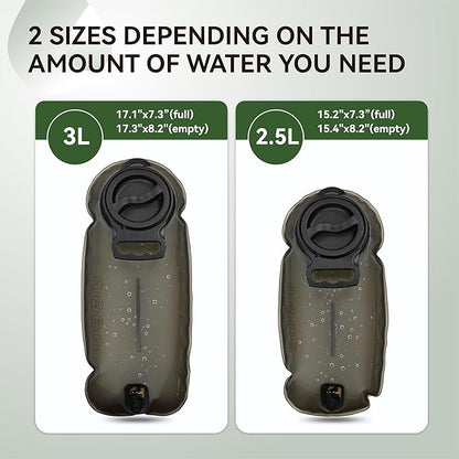 MARCHWAY 2L/2.5L/3L TPU Hydration Bladder, Ultra Durable Water Reservoir Bag with Insulated Tube for Hydration Pack for Cycling, Hiking, Running, Climbing, Biking