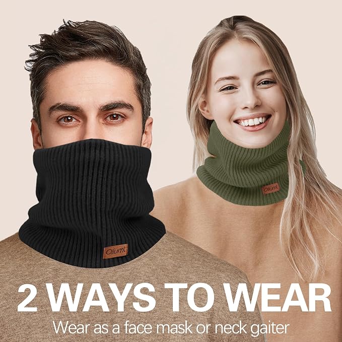 Neck Warmer for men,Winter Neck Gaiters Face Scarf Women Windproof Warm Fleece Scarves Gaiter for Cold Weather
