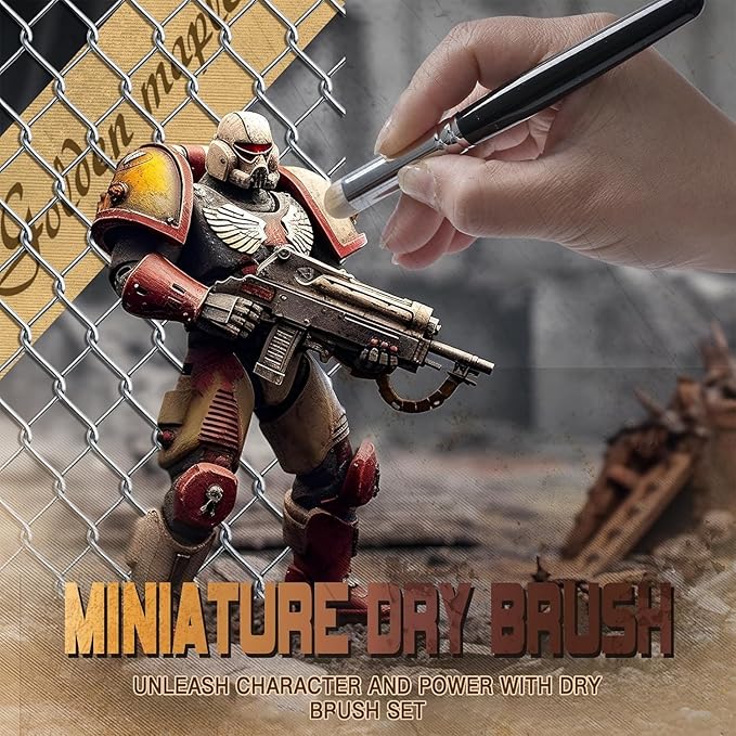 Golden Maple Miniature Paint Brushes Drybrush-10pcs Micro Detail Paint Brush Set, Small Fine Detail Brushes for Acrylic, Watercolors & Paint by Number, Figurine