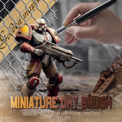 Golden Maple Miniature Paint Brushes Drybrush-10pcs Micro Detail Paint Brush Set, Small Fine Detail Brushes for Acrylic, Watercolors & Paint by Number, Figurine