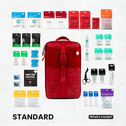 My Medic MYFAK Large Standard - HSA FSA First Aid Kit - Comprehensive Home Medical Kit with 150 Items - IFAK for Camping Car or Boat - Red