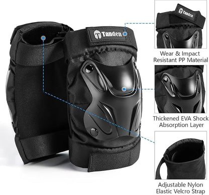 Skating Protective Gear Knee and Elbow Pads Wrist Guards for Roller Skating Skateboarding, Skate Pads Adult Knee Pads