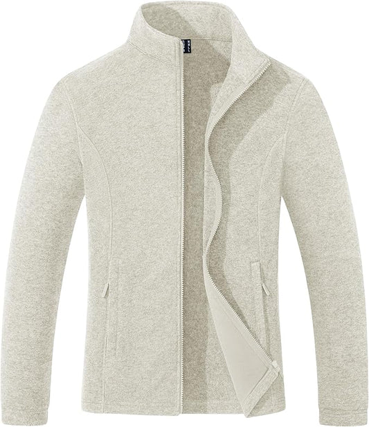 MAGCOMSEN Fleece Jacket Women Zip UP Lightweight Soft Polar Warm Winter Jackets for Women with Pockets Outdoor Hiking