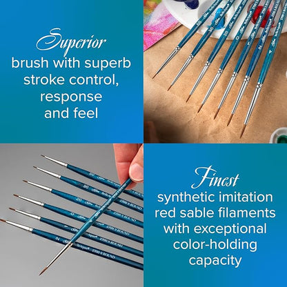 Silver Brush Limited BA-275 BelleAqua Creative Shape Filbert Brush Set, 2pc Professional Watercolor Brush Set, Premium Soft Synthetic Red Sable Filbert Paint Brushes Also for Gouache, Sizes 4 and 6