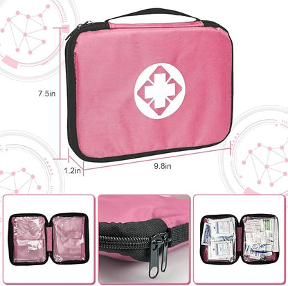 305Pcs Car First Aid Kit Refill Supplies for Business Home First Aid Emergency Kits for Office Business Compact Lovely Bag for Outdoor Activities Skating Boating