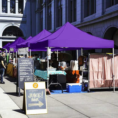10x10 Pop Up Canopy Tent for Outdoor Commercial Instant Sun Shelter,Purple