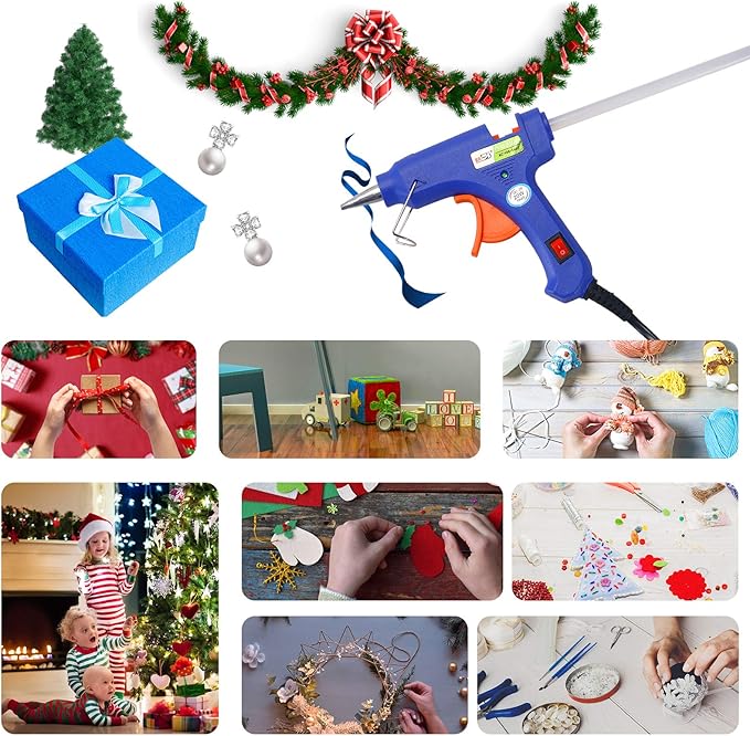 Glue Gun and Sticks Set, Hot Melt Glue Gun Mini for Crafts with 20 Pcs Glue Sticks, Small Hot Glue Guns with Hardshell Carrying Case for School DIY Arts, Craft