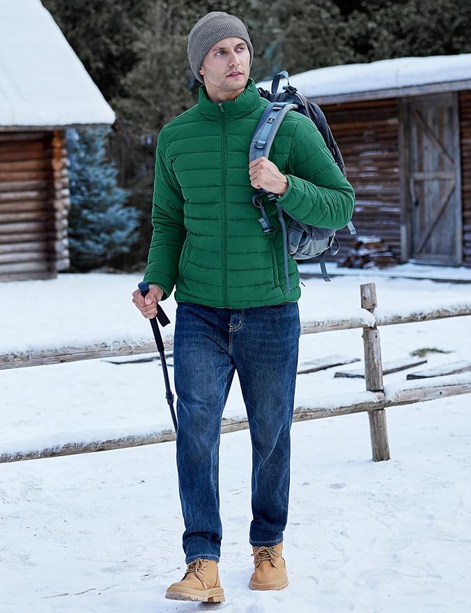 TACVASEN Men's Lightweight Puffer Jacket Winter Quilted Puffy Jackets Warm Water-Resistant Windproof Insulated Coats