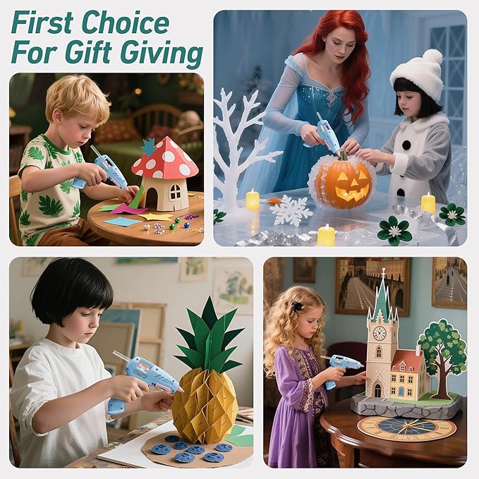 20W Portable Mini Hot Glue Gun with 30 Glue Sticks,USB - Charging,Fixed Stand-Multifunctional for School Crafts DIY Arts Gift