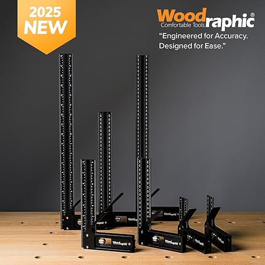 Upgraded Precision Square for Woodworking – 8 Inch Triangle Ruler with Side Scale | CNC-Machined Aluminum Layout Tool | 90 Degree Right Angle Framing & Marking Square