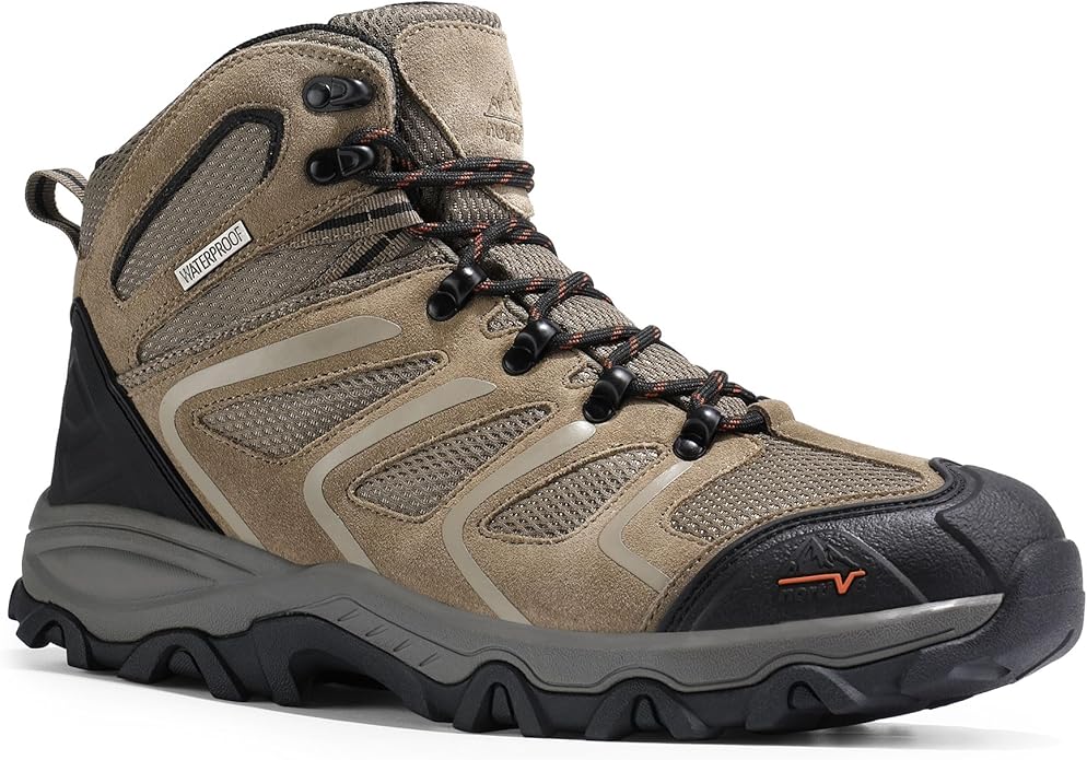 NORTIV 8 Men's Ankle High Waterproof Hiking Boots Outdoor Lightweight Shoes Trekking Trails Armadillo