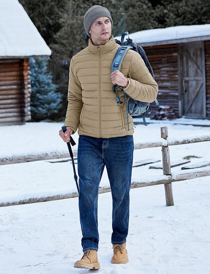 TACVASEN Men's Lightweight Puffer Jacket Winter Quilted Puffy Jackets Warm Water-Resistant Windproof Insulated Coats