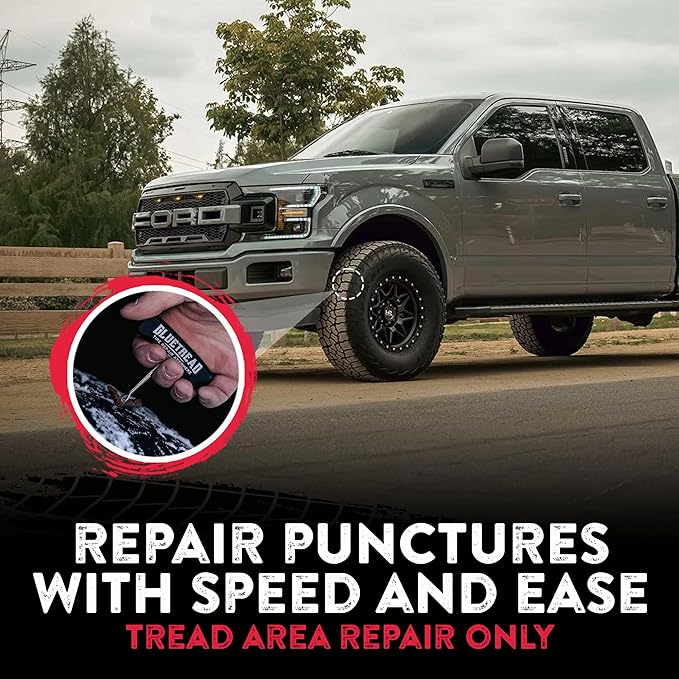 GlueTread Complete Off-Road Tire Repair Kit - Fix Sidewall Damage and Punctures - Includes Heavy Duty Tire Patch Kit, Plugs & Colby Emergency Valve Stem - Enhanced Rubber Formula, Fast Setting