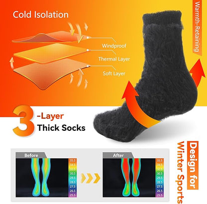 Sunew Warm Thermal Socks 4 Pack, Mens Womens Winter Heated Outdoor Skiing Thermal Socks