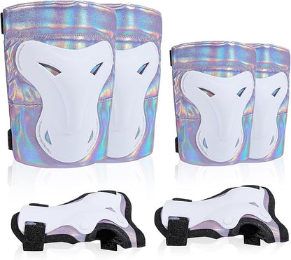 Bienbee Knee Pads for Men, Knee Pads Wrist Guard Knee and Elbow Pads Adult Protective Gear Set for Skateboard, Roller Skating, for Women Men Youth Adult Kids