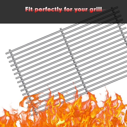 Grill Grates Parts for Weber Genesis Grill 66089, 66097, Weber Genesis II E-410, S-410, E/S-415, E/S-435, LX E/S-440, 18” Stainless Steel Grids BBQ Gas Grill Replacement Parts