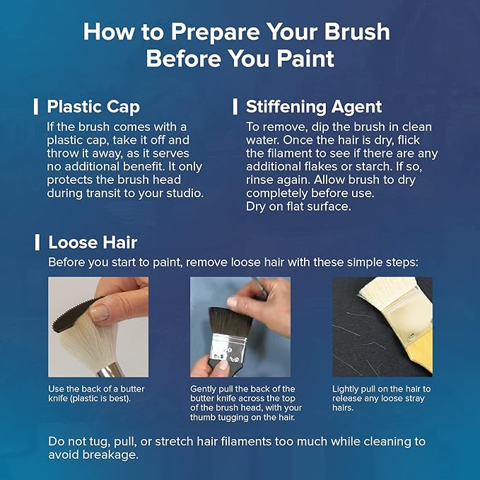 Silver Brush Limited BR-1951 Bristlon Long Handle Flat Brushes with Very Stiff White Synthetic Tips, 6pc Premium Artist Painting Set for Acrylic, Oil, Watercolor & All Media, Sizes 00, 0, 1, 2, 4, & 6