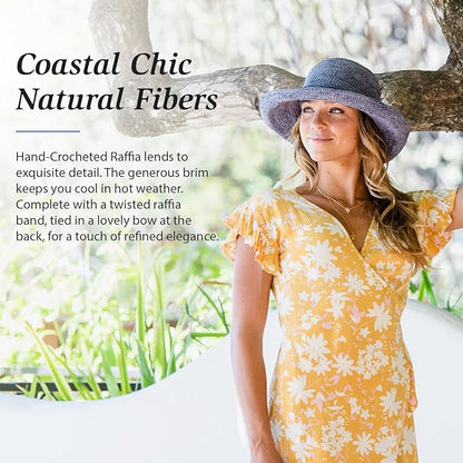 Wallaroo Hat Company – Women’s Catalina Sun Hat – Wide Brim Natural Fiber and Adjustable Sizing for Medium Crown Sizes