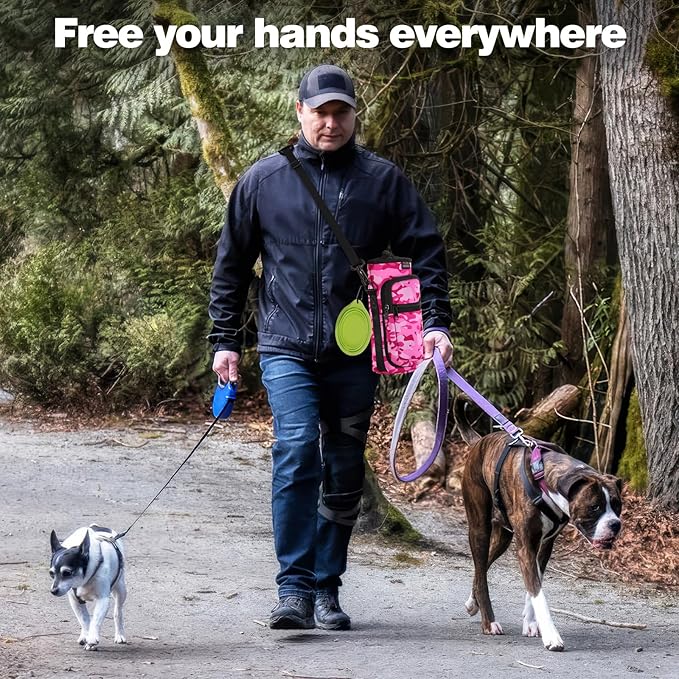 Nuovoware Water Bottle Carrier Bag,25oz/40oz/64oz Bottle Pouch Holder,Adjustable Shoulder Hand Strap 2 Pocket Sling Neoprene Sleeve Sports Accessories for Hiking Travelling Camping