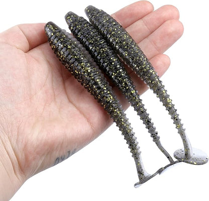 RUNCL Swimbaits Paddle 10/20/30/40PCS, 5/4/3/2 Inchs Paddle Tail, Soft Lure for Trout Crappie Bass, Durable Plastic Bait Swimmer for Saltwater/Freshwater, Fishing Lover's Gift