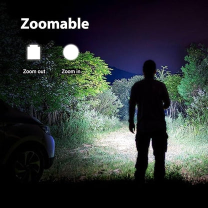 Military Grade Single Mode 3000 Lumens Tactical LED Waterproof Handheld Flashlight,2-Pack