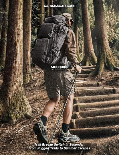 Moosehill Men's-Hiking-Pants Convertible Quick-Dry Water-Resistant Lightweight Zip-Off Outdoor with 5 Deep Pockets