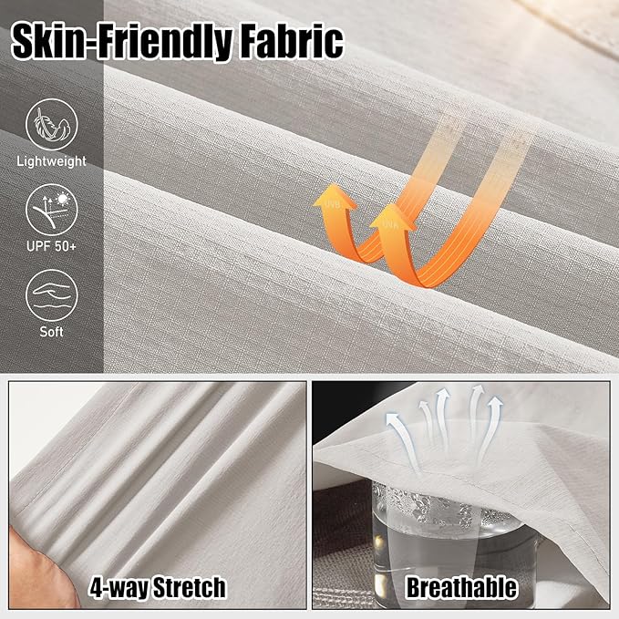 Mens Hiking Convertible Pants Quick Dry Waterproof Zip Off Lightweight Cargo Safari Fishing Work Pants Trousers with Belt