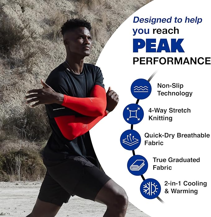 ARMORAY Arm Sleeves for Men or Women - Tattoo Cover Up - Cooling Sports Sleeve for Basketball Golf Football