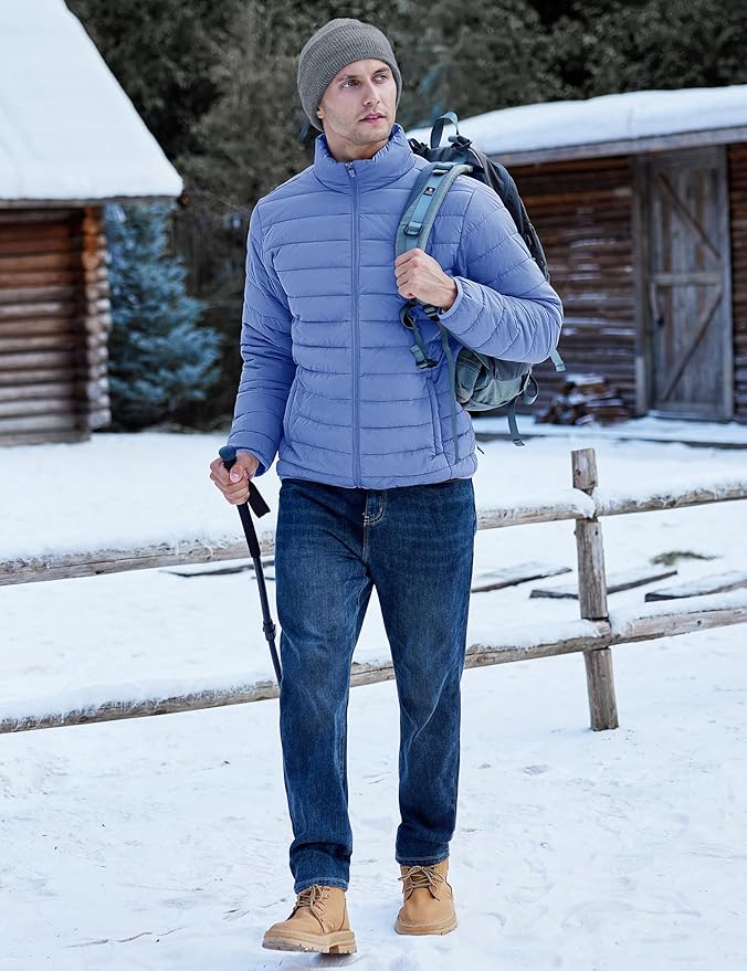 TACVASEN Men's Lightweight Puffer Jacket Winter Quilted Puffy Jackets Warm Water-Resistant Windproof Insulated Coats