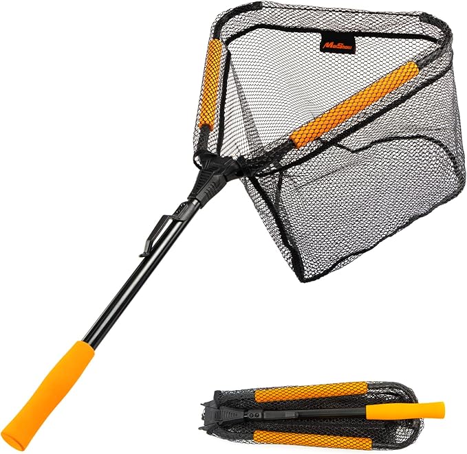 Floating Fishing Landing Net - Foldable for Freshwater or Saltwater - Folding and Fly Fishing